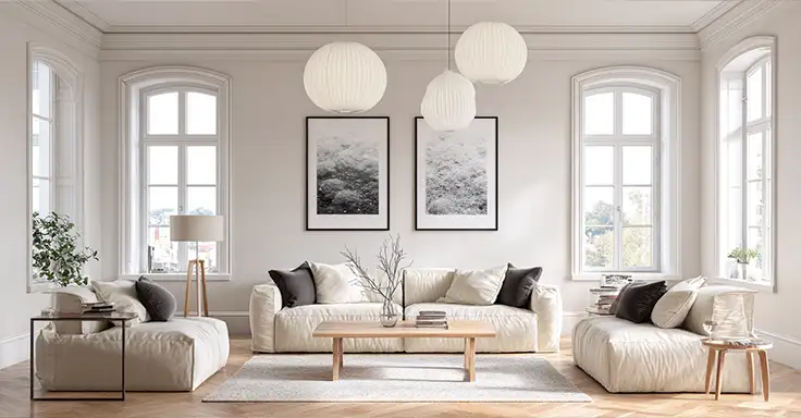 Wohnzimmer einer Altbauwohnung